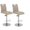 Barhocker-Set Miranda H - Chromfarben/Weiß, MODERN, Textil/Metall (38/97-119/50cm) - MID.YOU
