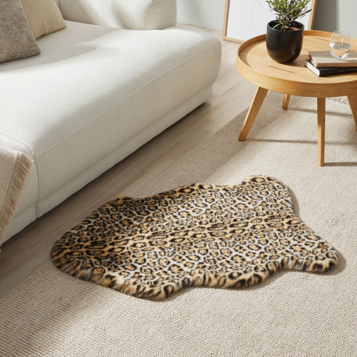 FELLTEPPICH Leopard, 100% Polyester - Currygelb/Schwarz, ROMANTIK / LANDHAUS, Textil (90/60cm) - James Wood