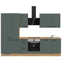Küchenleerblock Easytouch High-Line, H7 Links - Dunkelgrün/Eichefarben, MODERN, Holzwerkstoff (300cm) - Nobilia