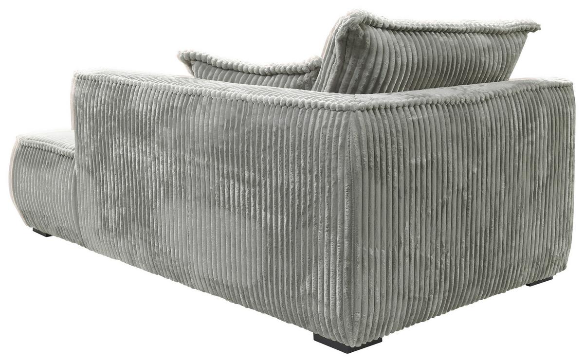 Recamiere Modena Rechts Hellgrau, B: 208 cm - Hellgrau/Schwarz, Design, Textil (207/75/121cm) - MID.YOU