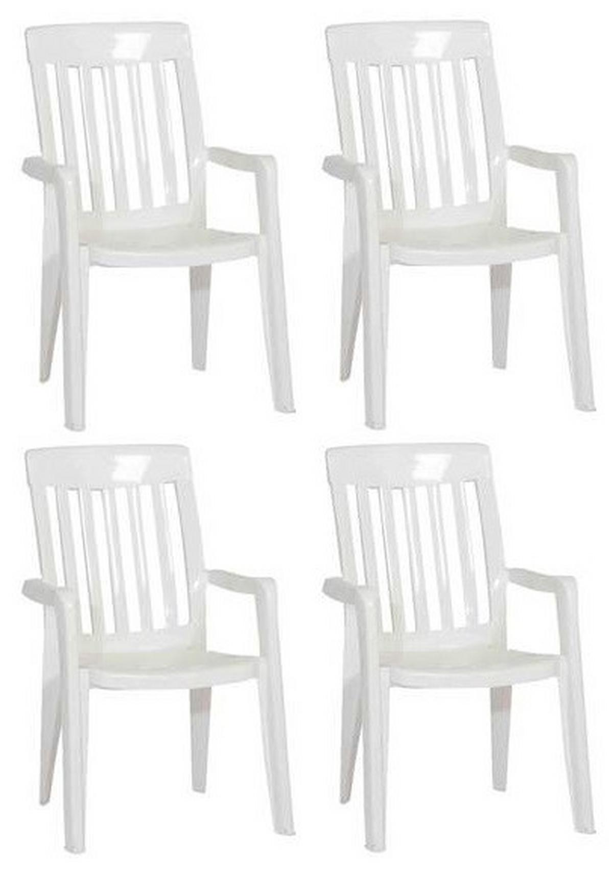 Gartensessel Stapelbar Kunststoff - Weiß, KONVENTIONELL, Kunststoff (59/92/65cm) - Sieger