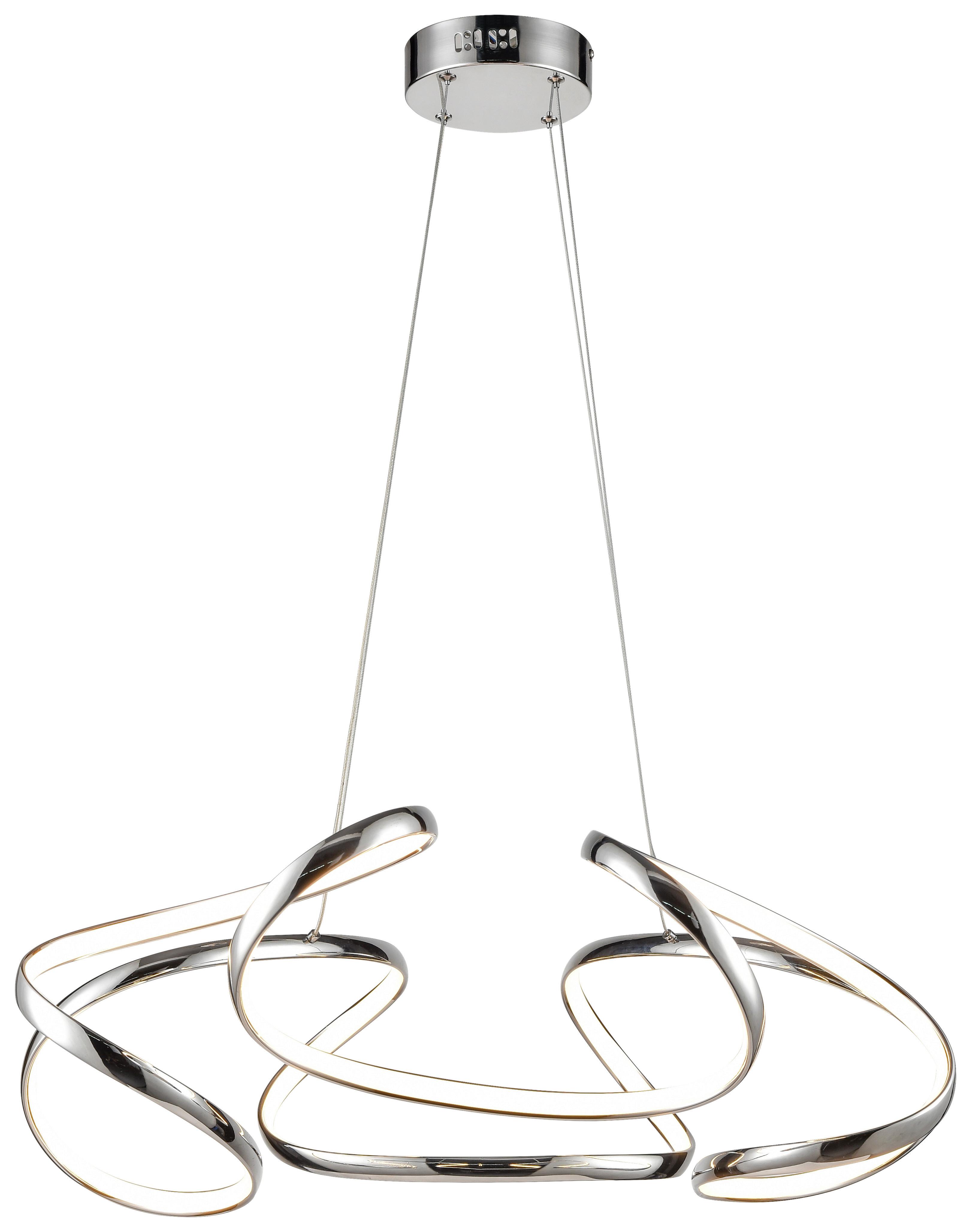 Led-hängeleuchte Charlotta H: 120 Cm 1-Flammig - Chromfarben, MODERN, Kunststoff/Metall (73/120cm) - Luca Bessoni