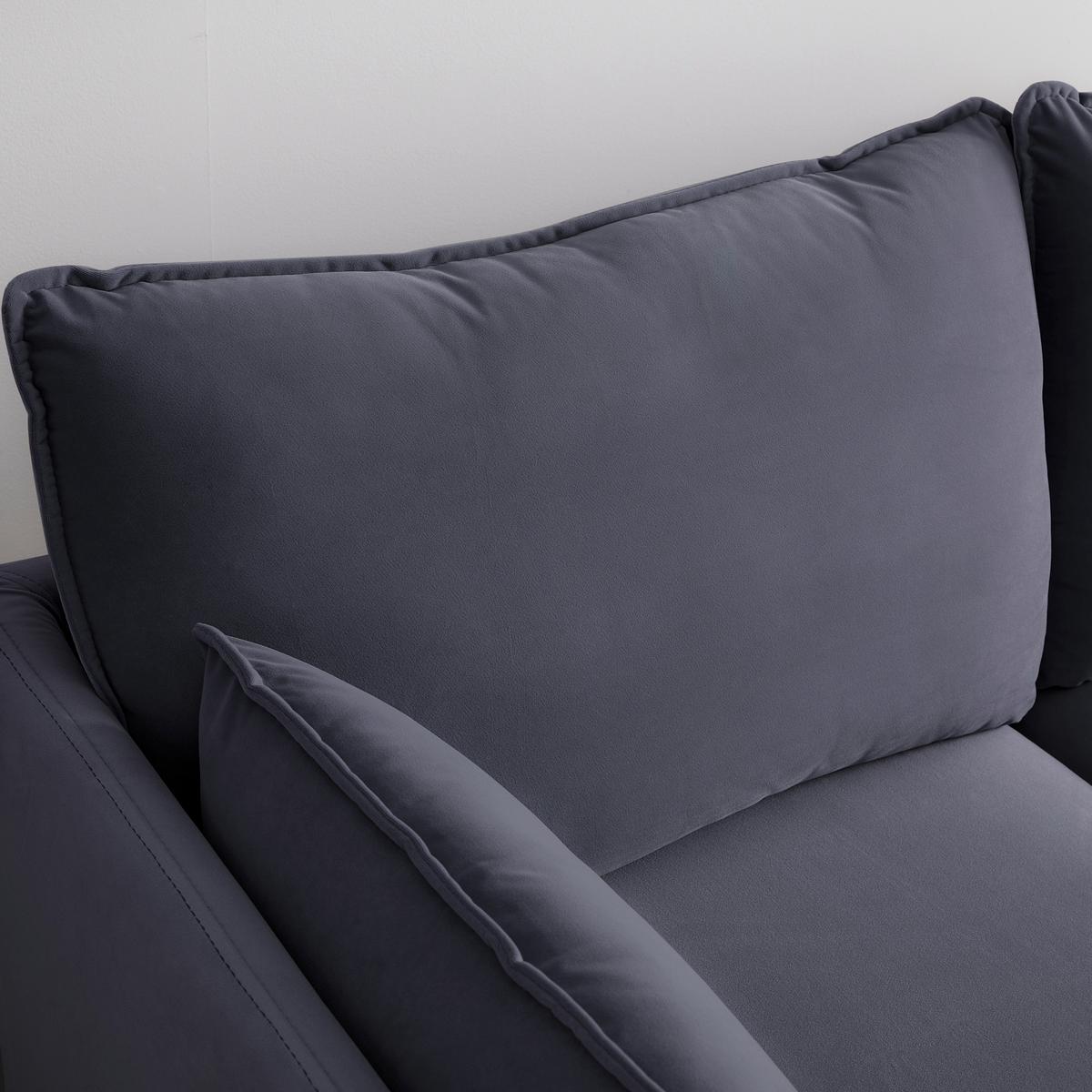 Sedacia súprava ROSA sivá - čierna/sivá, Modern, kov/textil (226/84/163cm) - Bessagi Home
