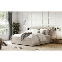 Boxspringbett Castle Beige Lxf: ca. 140x200 cm - Beige/Schwarz, Holzwerkstoff/Textil (140/200cm) - MID.YOU
