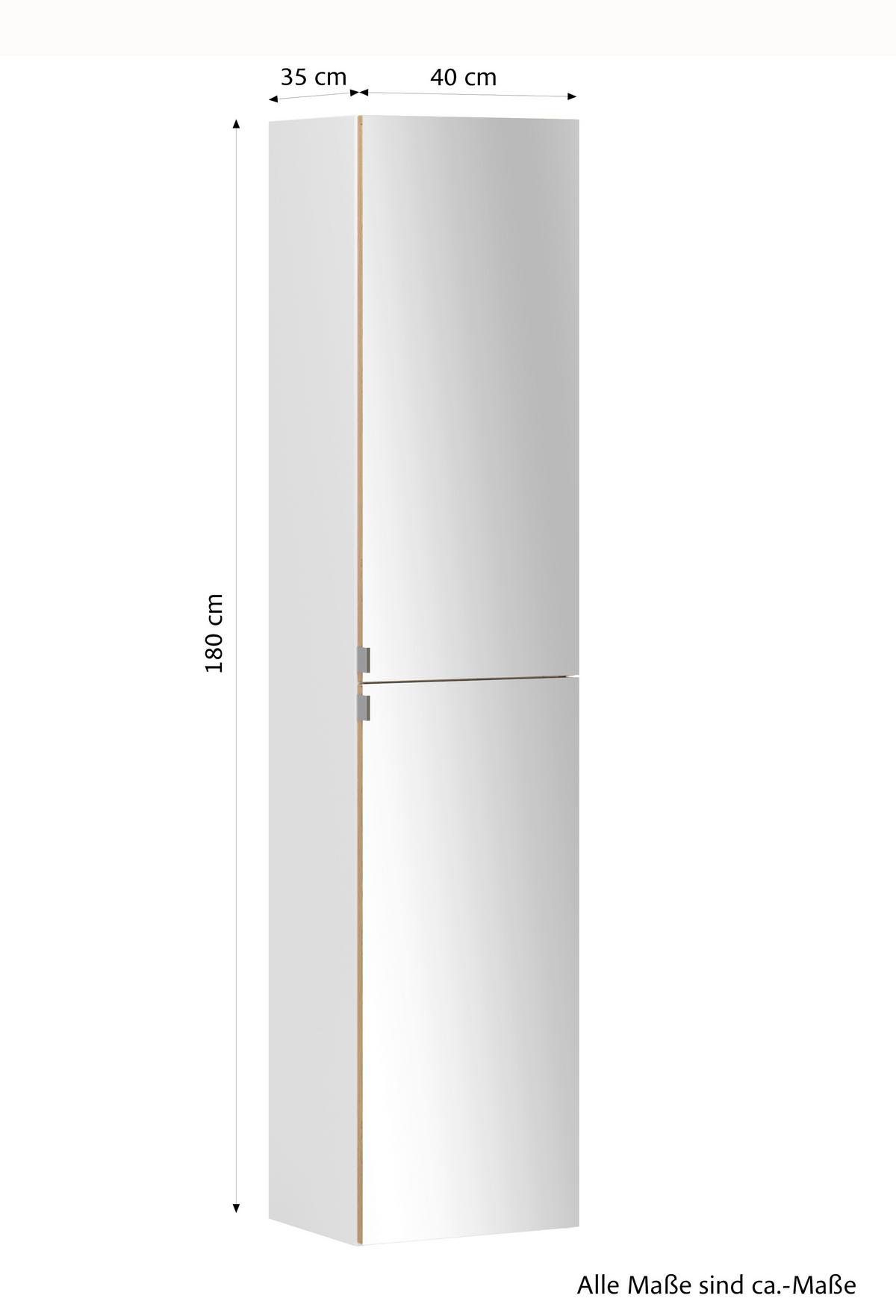 Spiegelschrank Verona Weiß/Wildeiche B: 40cm - Wildeiche/Weiß, Trend, Holzwerkstoff (40/180/35cm) - Held