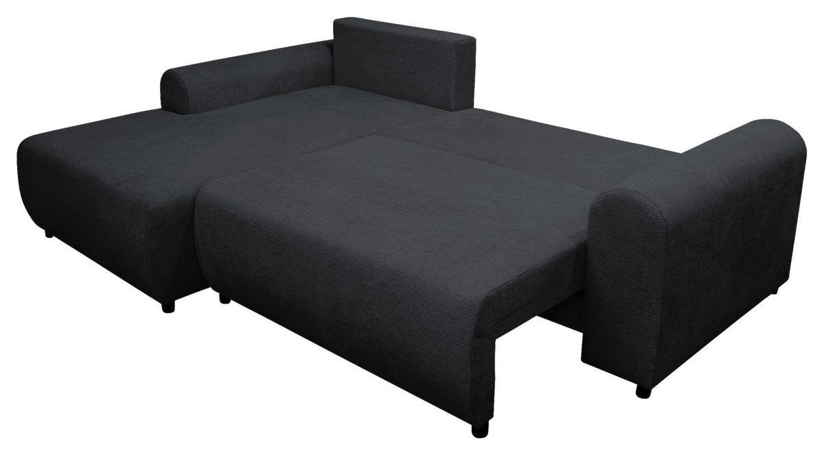 Ecksofa Velo Schwarz S: 160x250 cm - Schwarz, Design, Textil (160/250cm) - MID.YOU