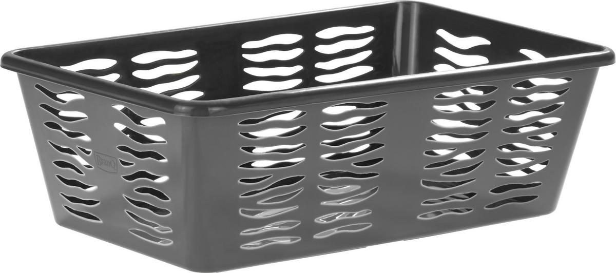 Tárolókosár Zebra - antracit/fehér, Konventionell, műanyag (25/15,8/8,1cm) - Homezone