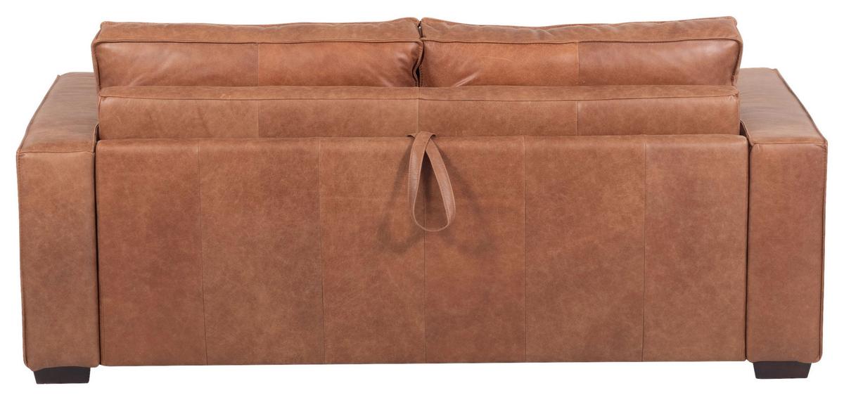 Schlafsofa Texas Cognac Anilinleder, B: 203 Cm - Cognac/Dunkelbraun, Design, Leder (203/85/99cm) - MID.YOU
