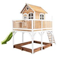 Spielturm A030.151.11 - Hellgrün/Braun, KONVENTIONELL, Holz (377/291/255cm) - Ambia Garden