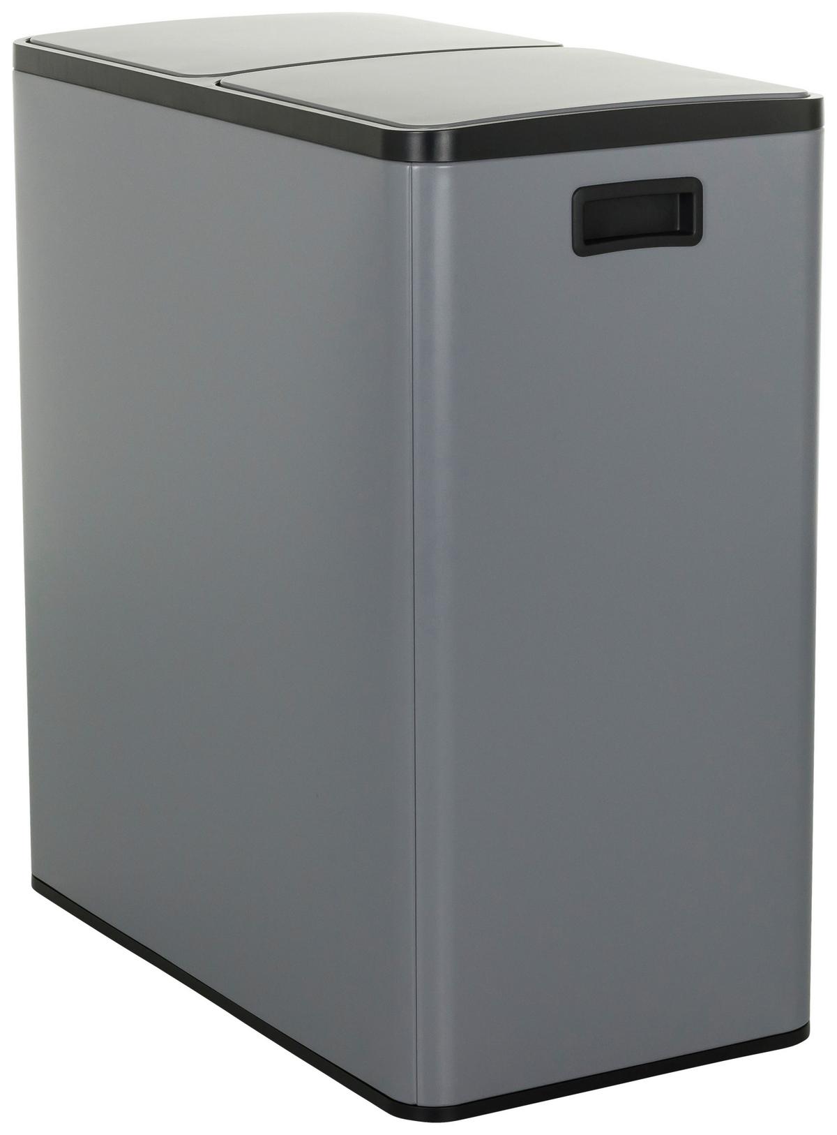 Abfallsammler Clean Xiii Schwarz B: 58,5 cm - Schwarz/Grau, MODERN, Kunststoff/Metall (58,5/62/32cm) - MID.YOU