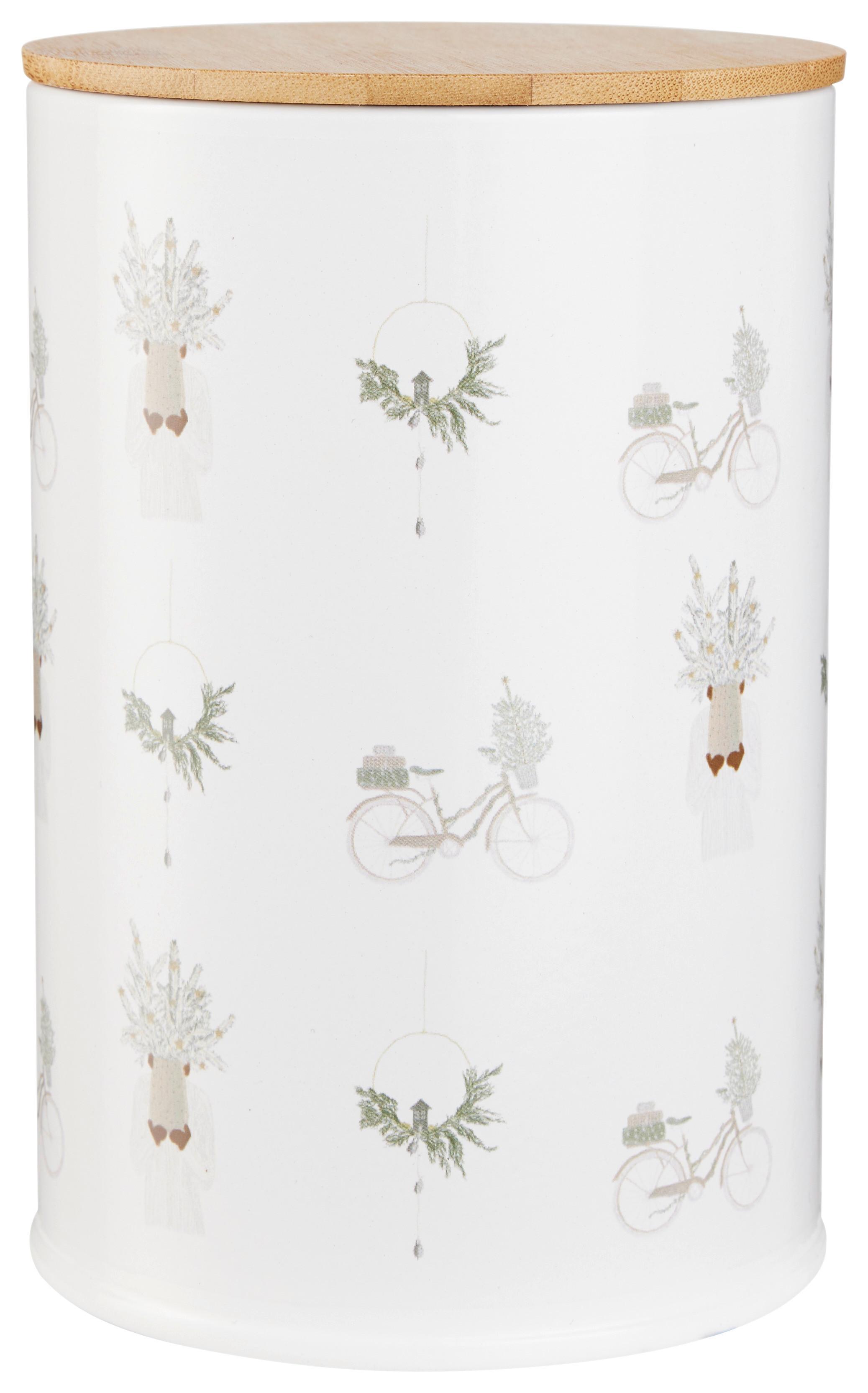 DÓZA NA SUŠENKY XMAS - 2023 - přírodní barvy/vícebarevná, Konvenční, kov/dřevo (10/14,5cm) - Modern Living