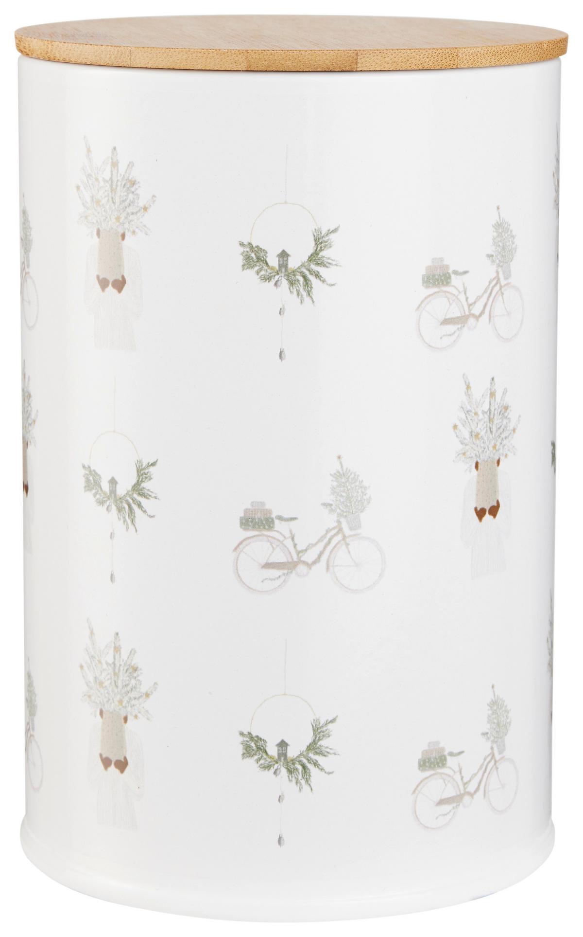 DÓZA NA SUŠENKY XMAS - 2023 - přírodní barvy/vícebarevná, Konvenční, kov/dřevo (10/14,5cm) - Modern Living