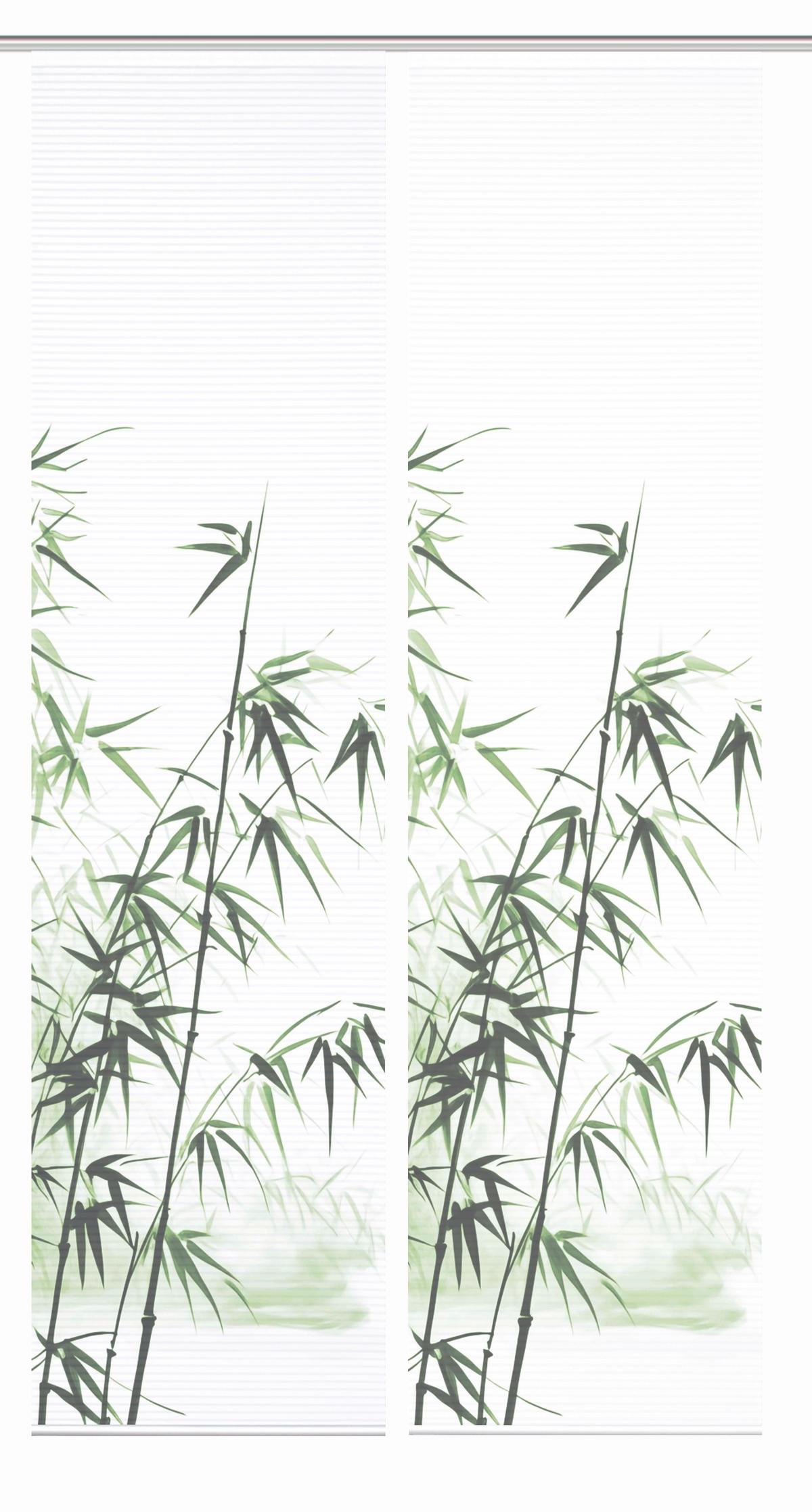 Flächenvorhang Rufus 2er Set - Weiß/Grün, Natur, Textil (60/245cm)