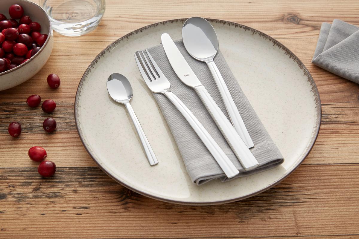 Besteckset 24-Teilig Cover, für 6 Personen - Edelstahlfarben, Basics, Metall - Silit