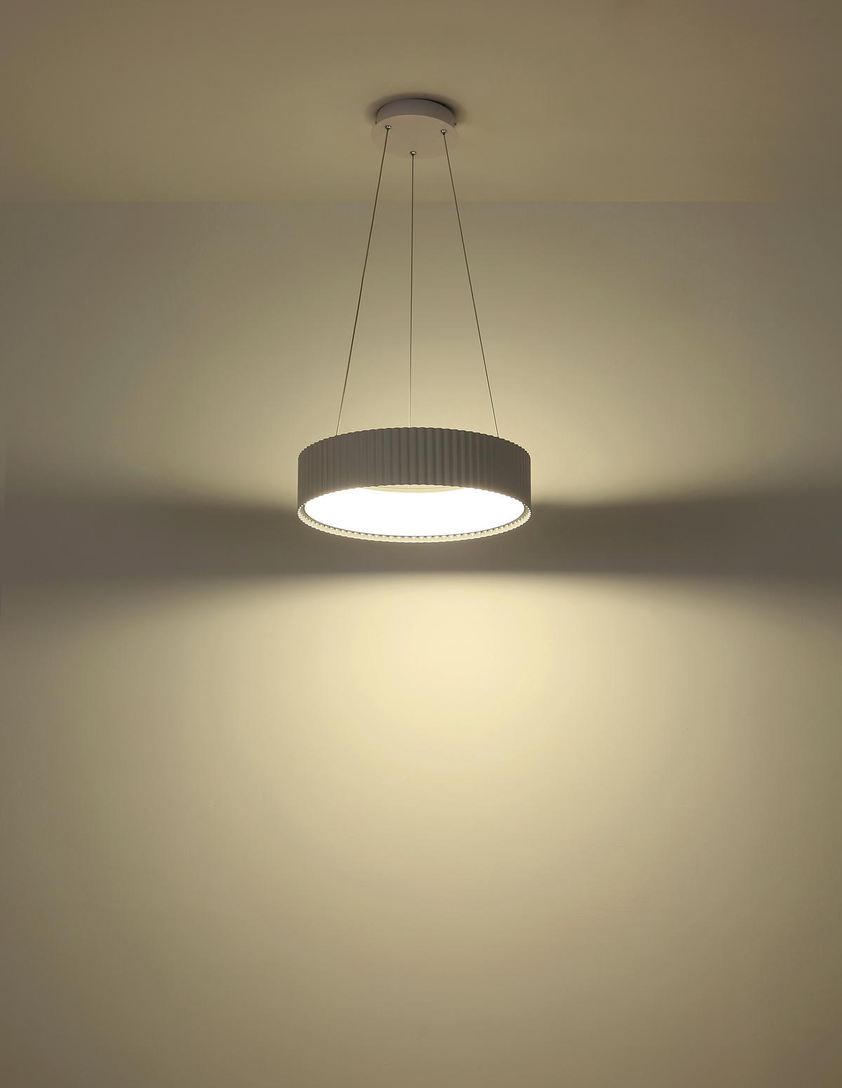 ZÁVĚSNÉ LED SVÍTIDLO KEMP - bílá/průhledné, Basics, kov/plast (46/12cm) - Globo