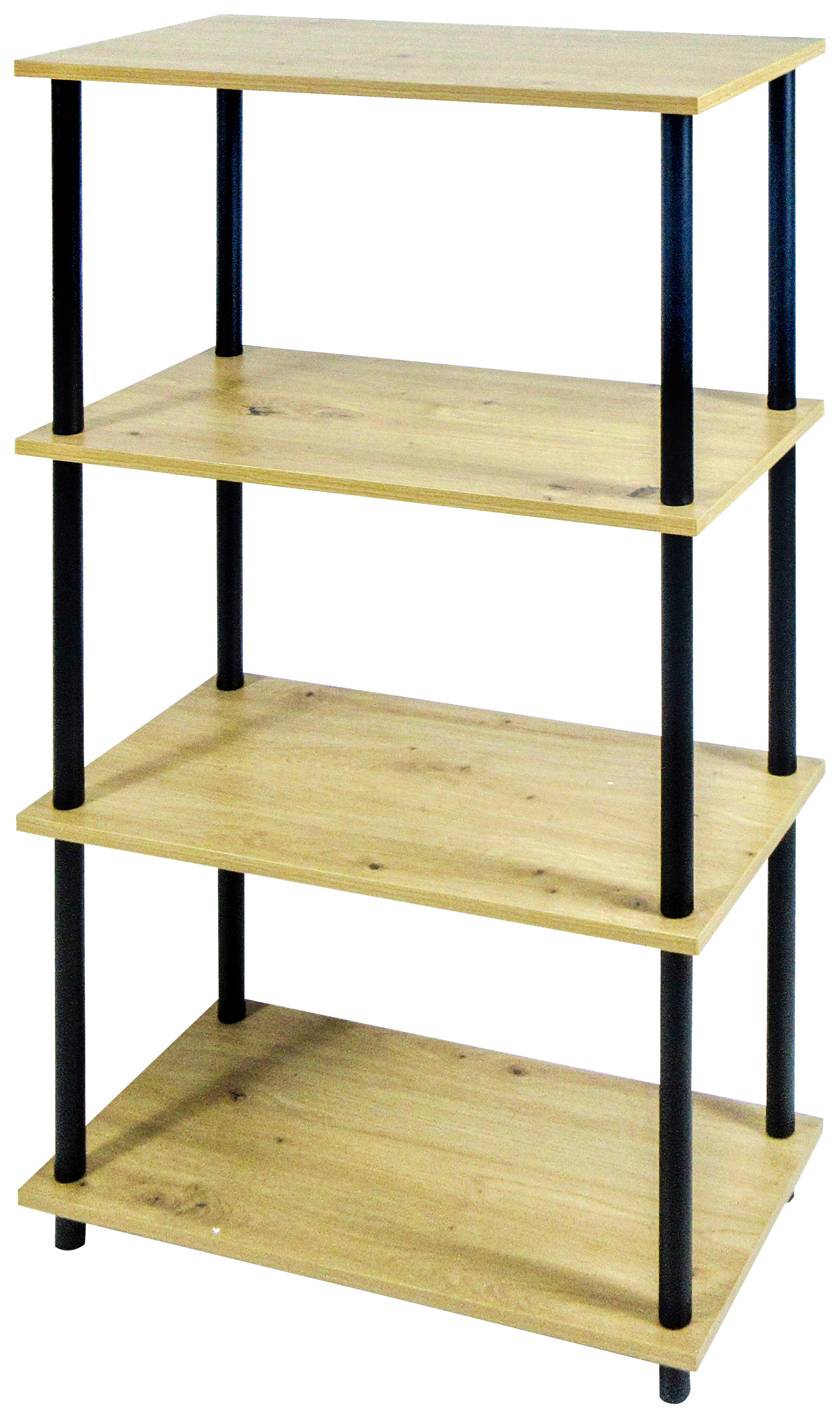 Regal Timilli 4 - Schwarz/Naturfarben, MODERN, Holzwerkstoff/Metall (60/111,5/30cm)