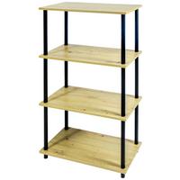 Regal Timilli 4  *ph* - Schwarz/Naturfarben, MODERN, Holzwerkstoff/Metall (60/111,5/30cm)
