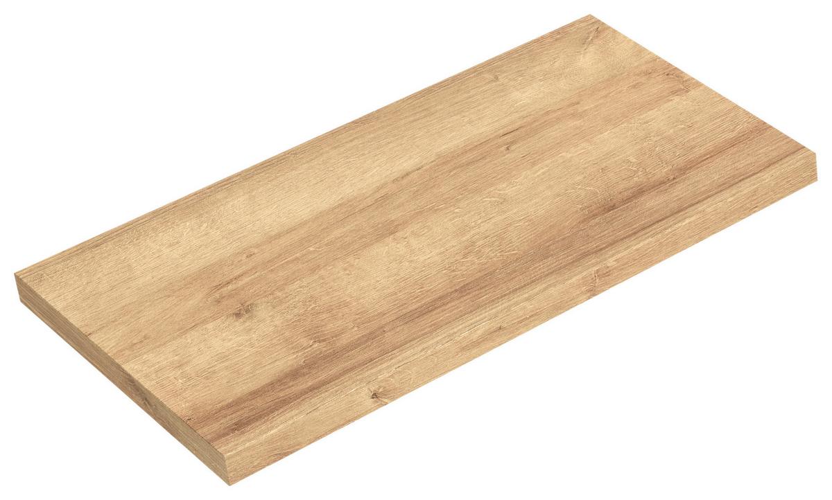 Waschtisch-Abdeckplatte Bavelli 78x44,5 cm Eiche Dekor - Eichefarben, KONVENTIONELL, Holzwerkstoff (78/4/44,5cm)