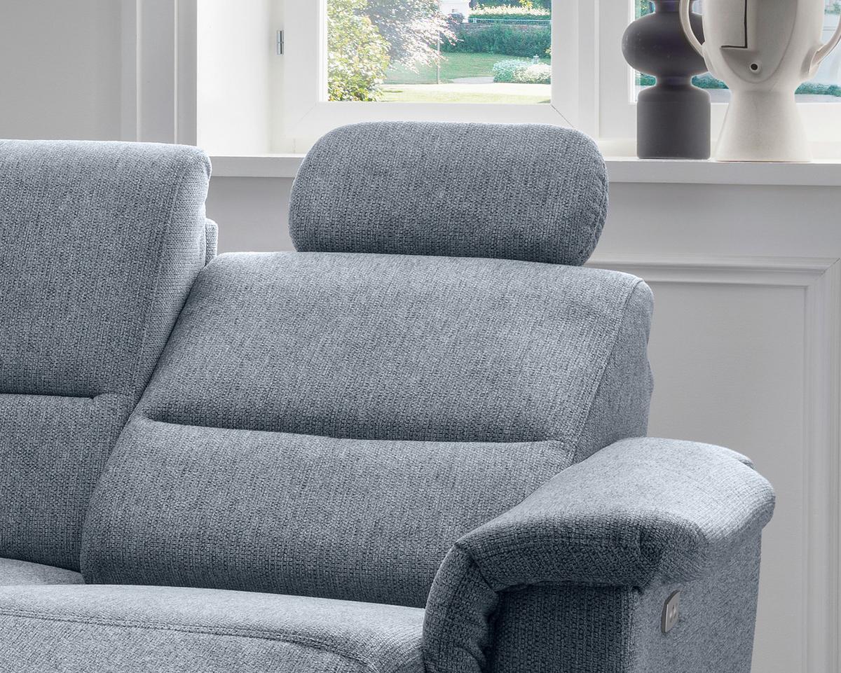 Ecksofa Mit Relaxfunktion Parole Hellblau Chenille - Chromfarben/Hellblau, KONVENTIONELL, Textil (184/231cm) - Livetastic