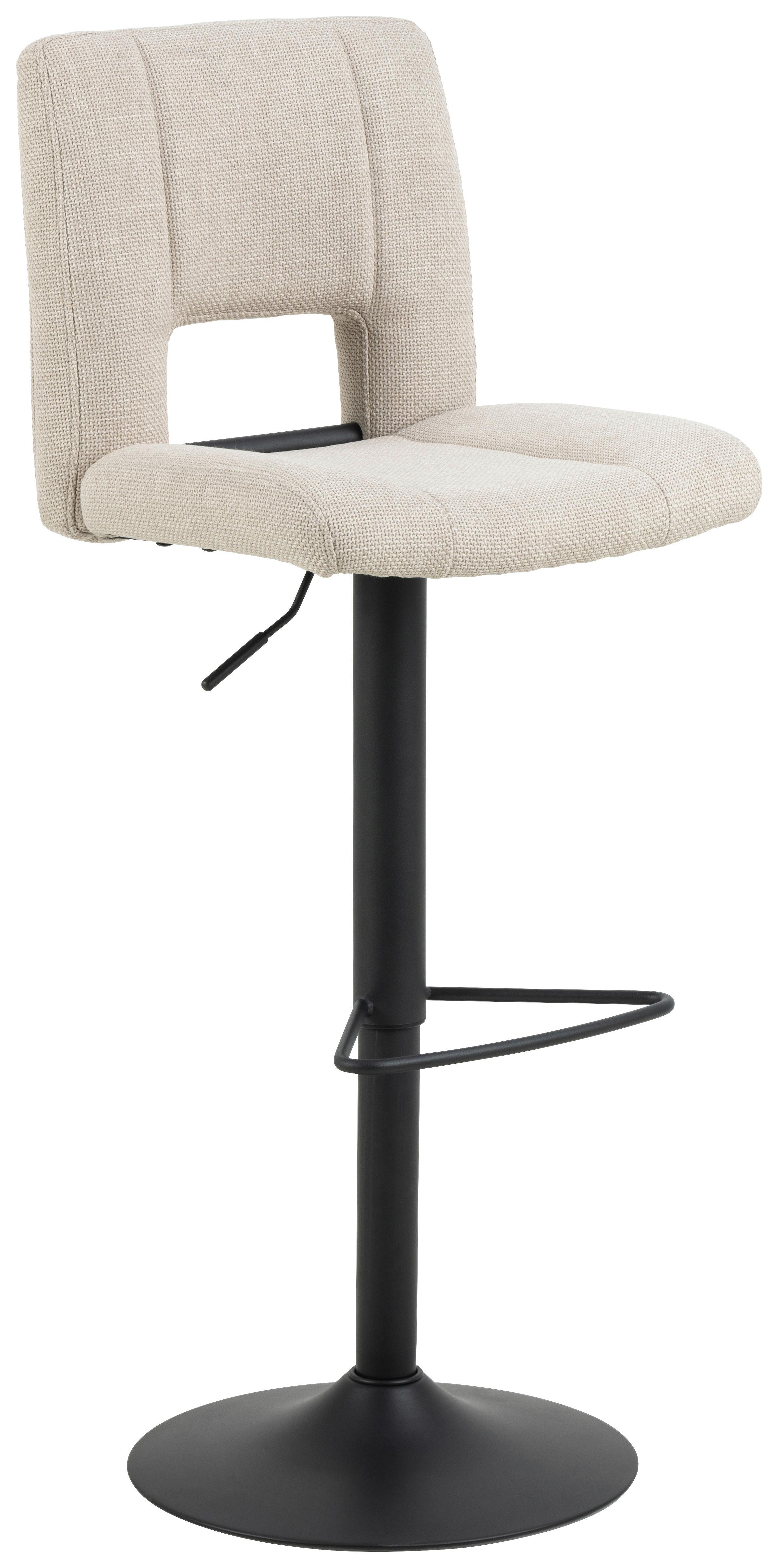 Barhocker Sylvia - Hellbraun/Beige, Design, Textil/Metall (41,5/115/52cm) - MID.YOU