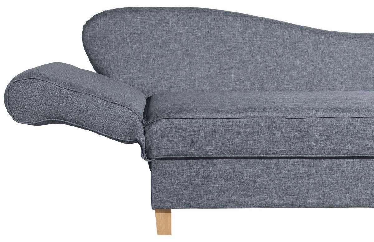 Recamiere Selma Blau Links mit Bettkasten+schlaffunktion - Blau, Design, Textil (190/88/82cm) - Max Winzer