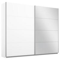 Schwebetürenschrank M. Spiegel 226cm Belluno, Weiß Dekor - Weiß, MODERN, Holzwerkstoff (226/230/62cm) - Rauch Möbel