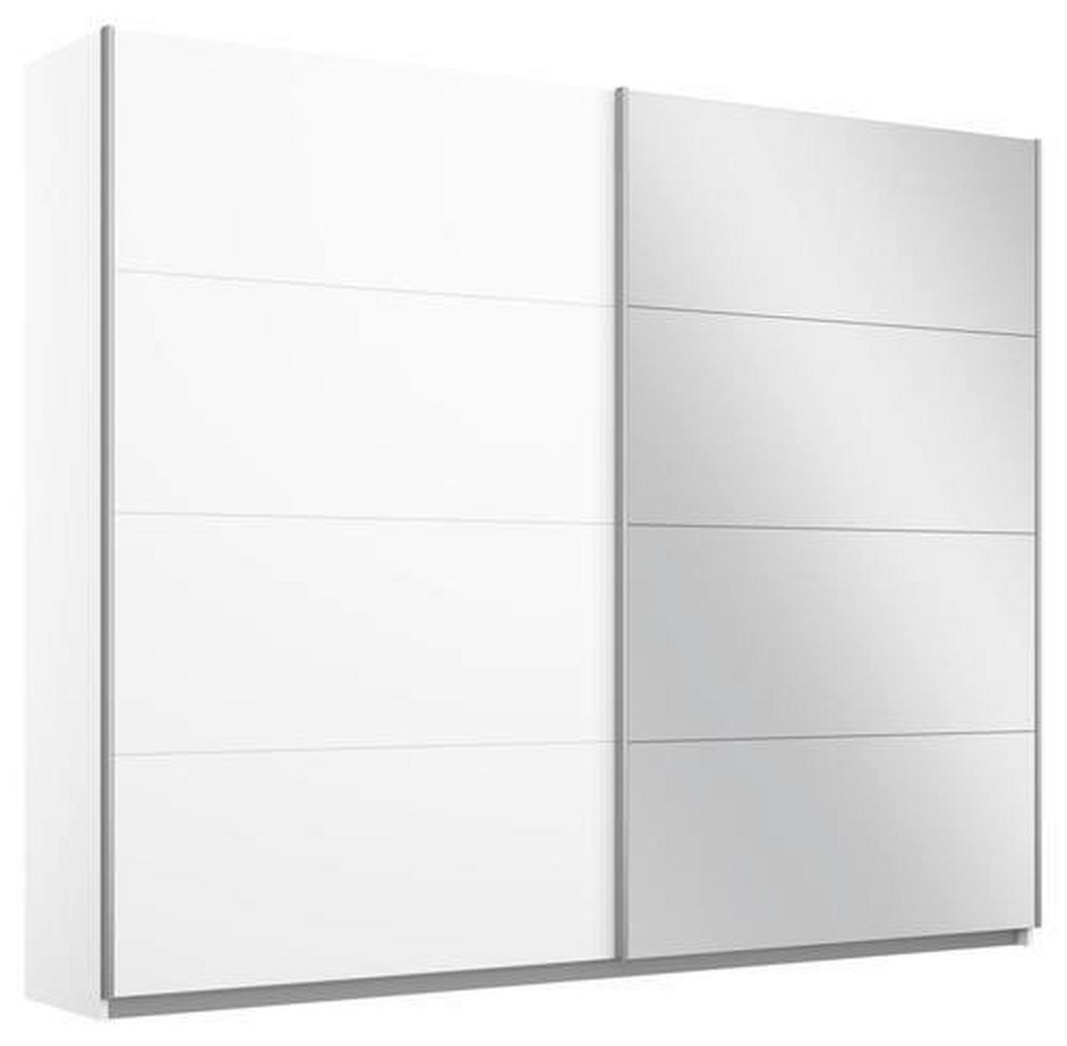 Schwebetürenschrank M. Spiegel 226cm Belluno, Weiß Dekor - Weiß, MODERN, Holzwerkstoff (226/230/62cm) - Rauch Möbel