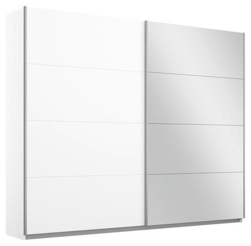 Schwebetürenschrank M. Spiegel 226cm Belluno, Weiß Dekor