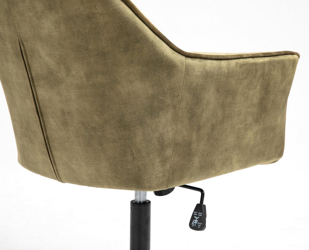 Drehstuhl Kipper - Schwarz/Olivgrün, MODERN, Kunststoff/Textil (60/90/61cm) - Livetastic