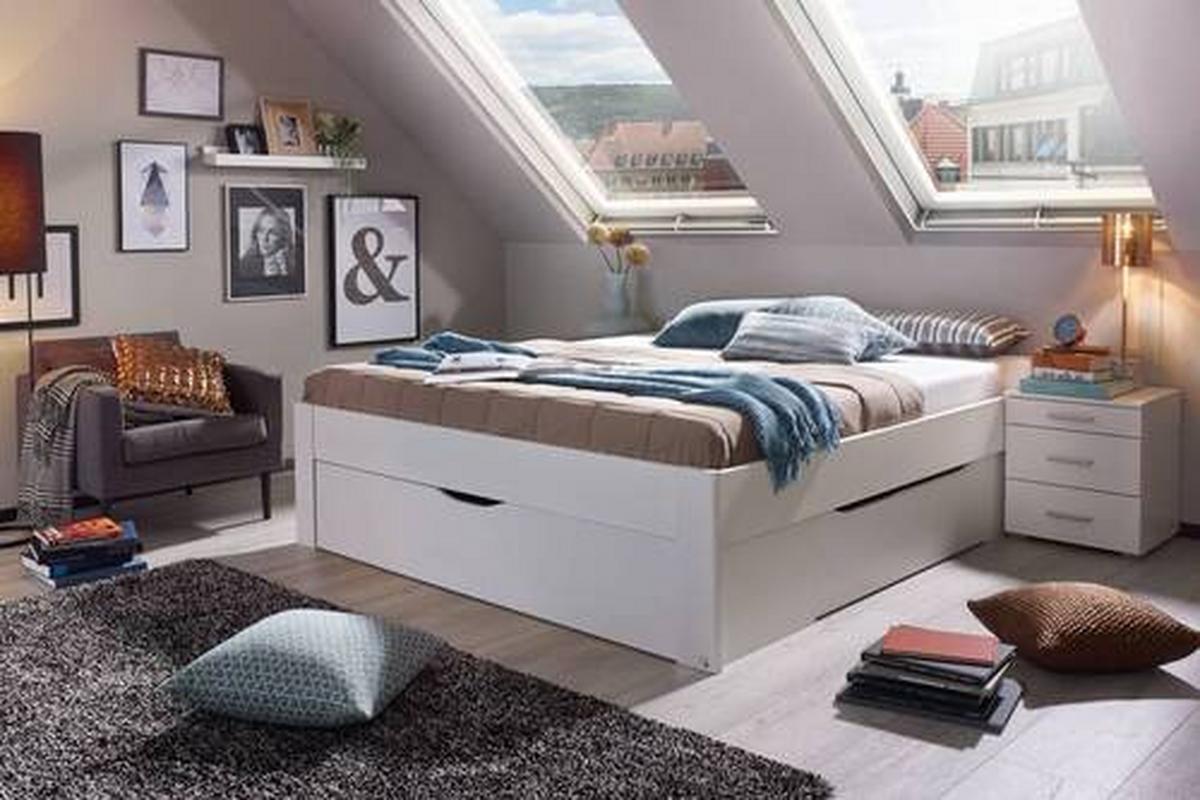 Stauraumbett Mit Bettkasten 180x200 Cm Scala Weiß - Weiß, MODERN, Holzwerkstoff (180/200cm) - Rauch Möbel
