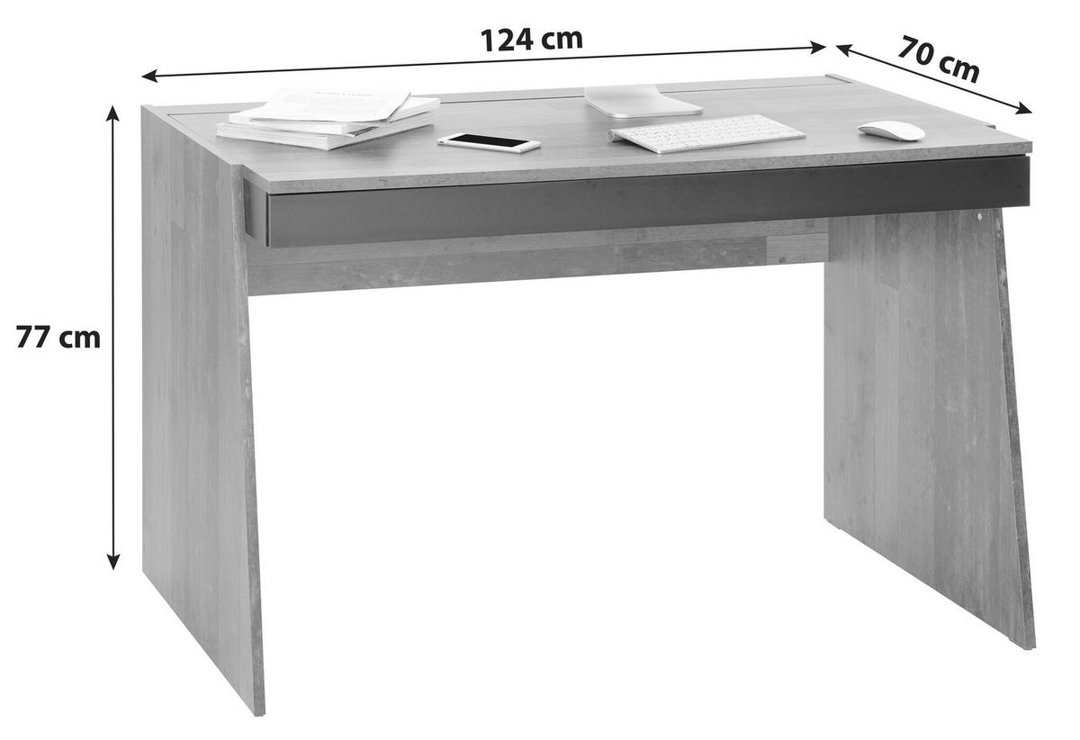 PSACÍ STŮL JOHNNY - šedá/dub artisan, Moderní, kompozitní dřevo (123,6/76,5/70cm)