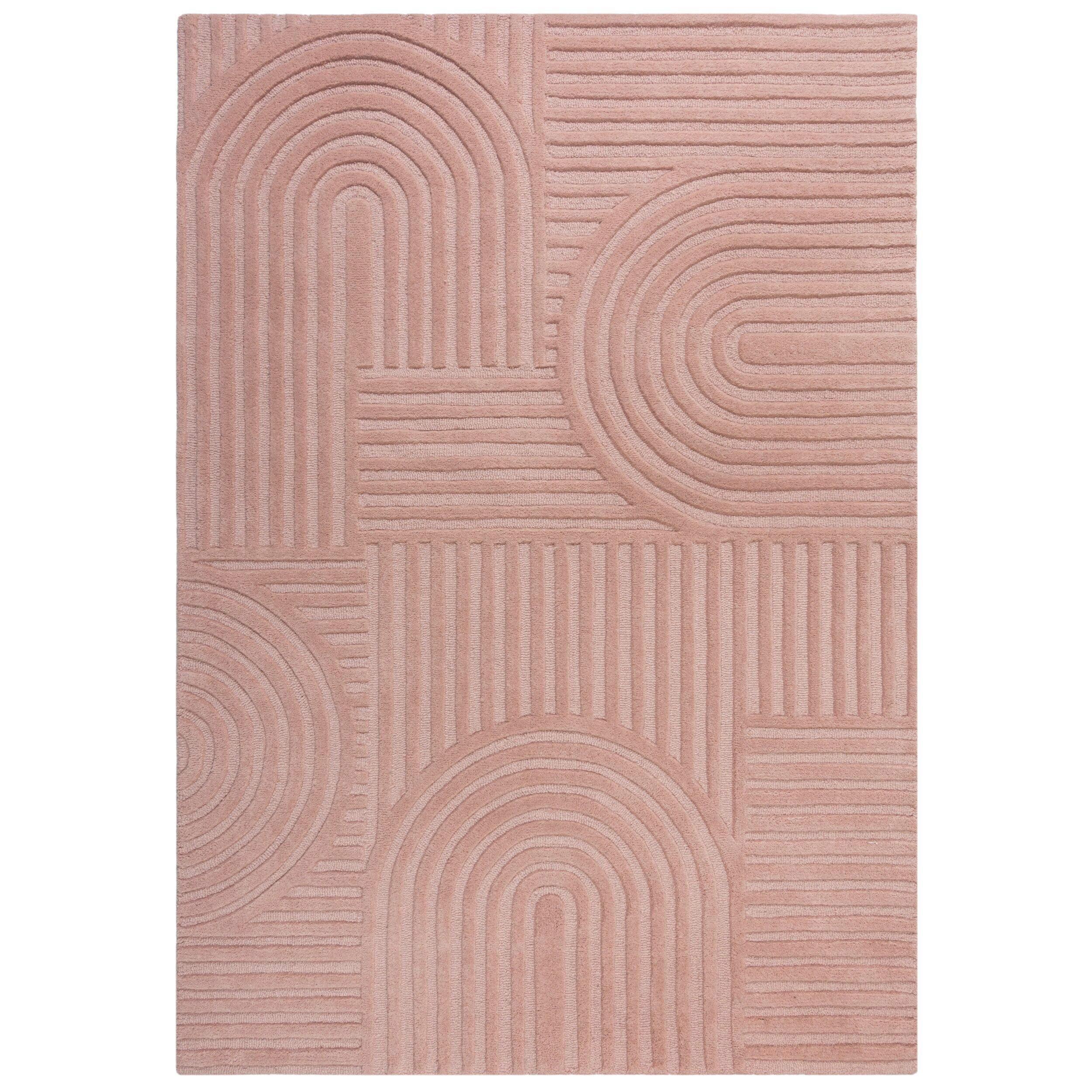 Teppich Wollteppich Hellrosa B: 170cm - Hellrosa, Basics, Textil (170/120cm)