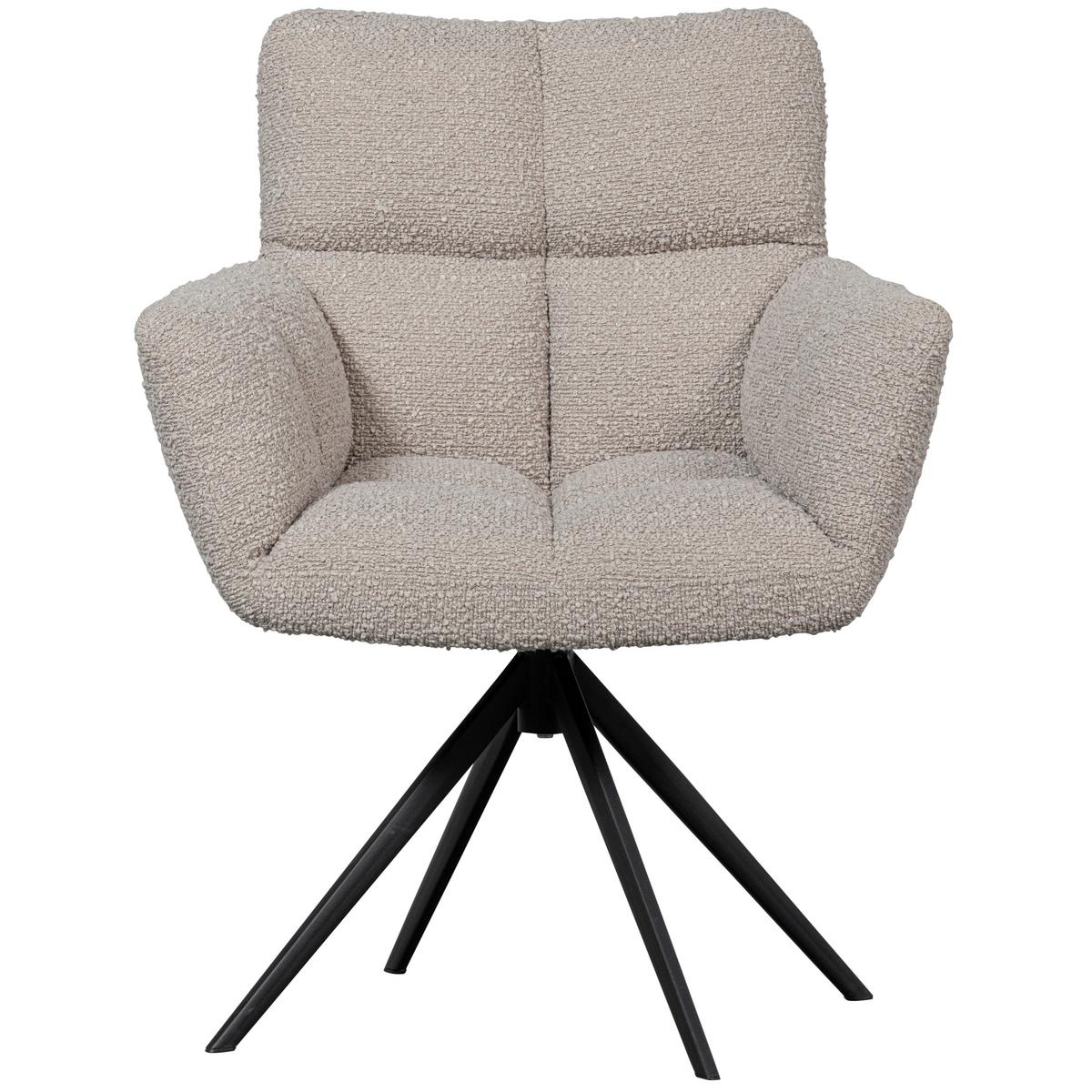 ARMLEHNSTUHL Vinny Sandfarben B: 70cm - Sandfarben/Schwarz, MODERN, Textil/Metall (70/89/61cm) - Livetastic