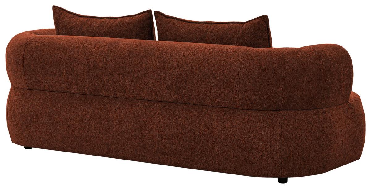 3-Sitzer-Sofa Ferro Rostfarben B: 200 cm - Rostfarben/Schwarz, Design, Textil (200/76/96cm) - Livetastic