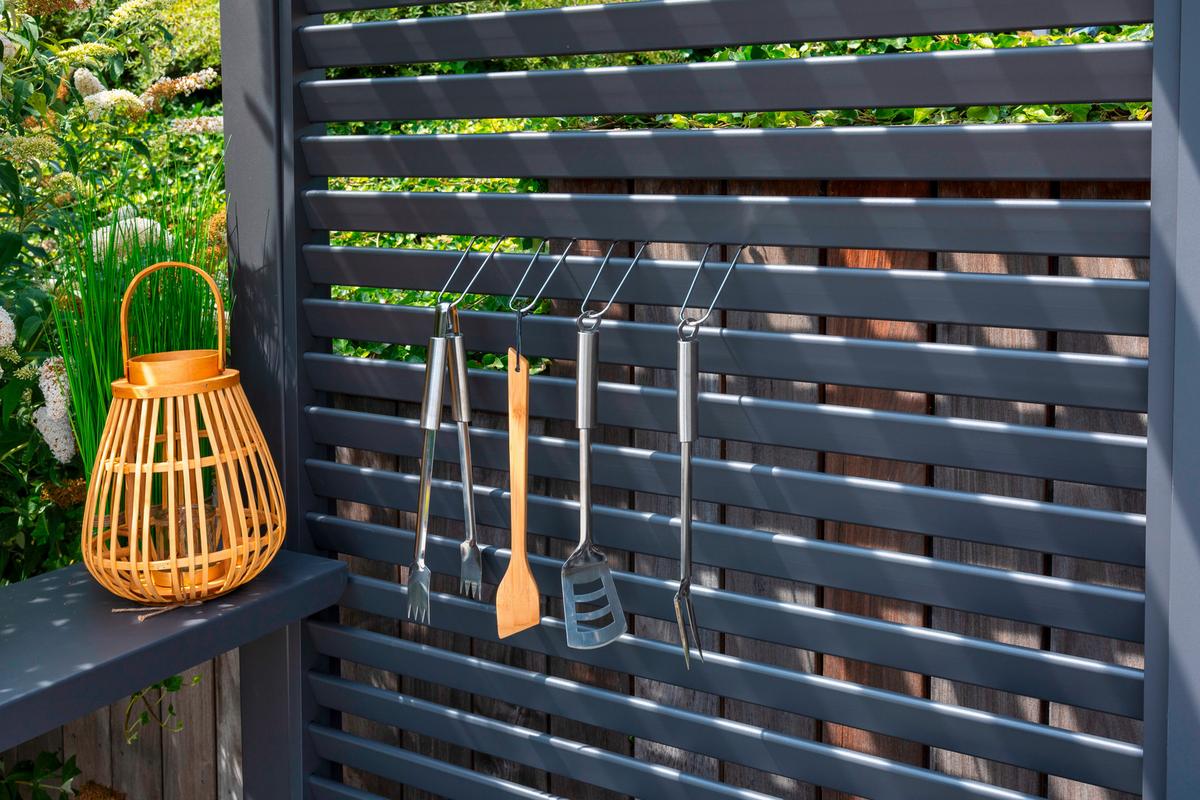 Rückwand Für Bbq Pergola Passend Für 55360071-01 - Anthrazit, LIFESTYLE, Metall (113/238,65/6cm) - Gardenson