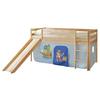 Spielbett Manuel Blau Kiefer Massiv 90 Cm Rutsche Leiter - Blau/Kieferfarben, Natur, Holz (90/200cm) - MID.YOU