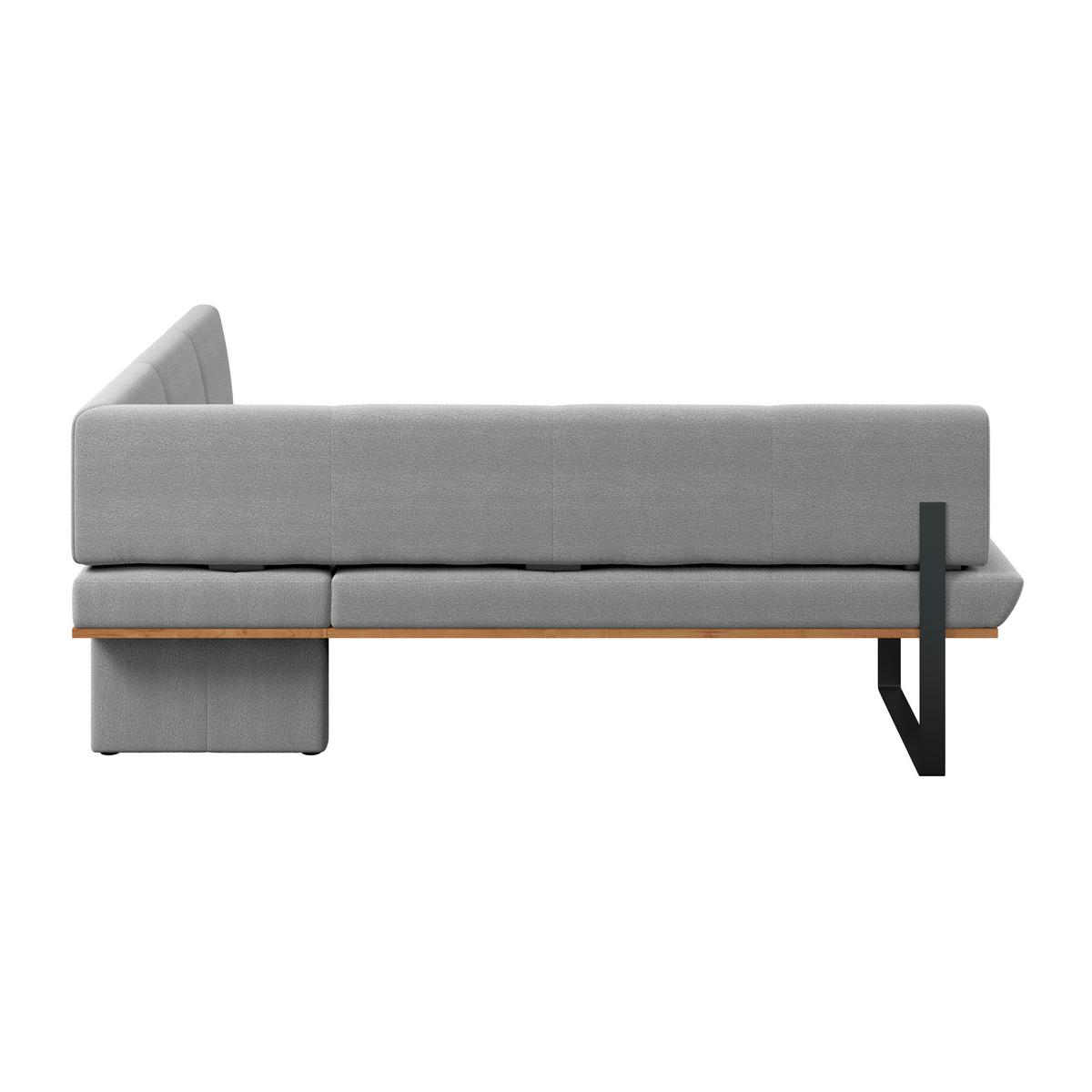 Eckbank Tristan Webstoff hellgrau, S:225x175cm - Hellgrau/Schwarz, MODERN, Holz/Textil (225/175cm) - James Wood