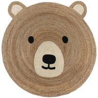Kinderteppich Jute Bertie Bear N 100x100 - Creme, Basics, Textil (100cm)