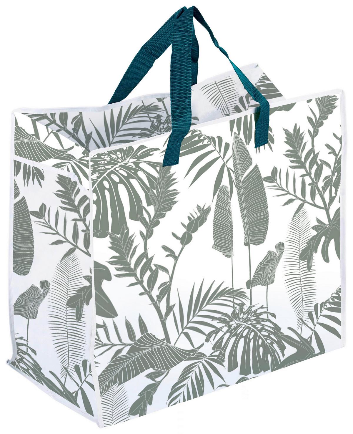 Einkaufstasche Palme - Weiß/Grün, Basics, Textil (58/29,5/48cm) - Luca Bessoni