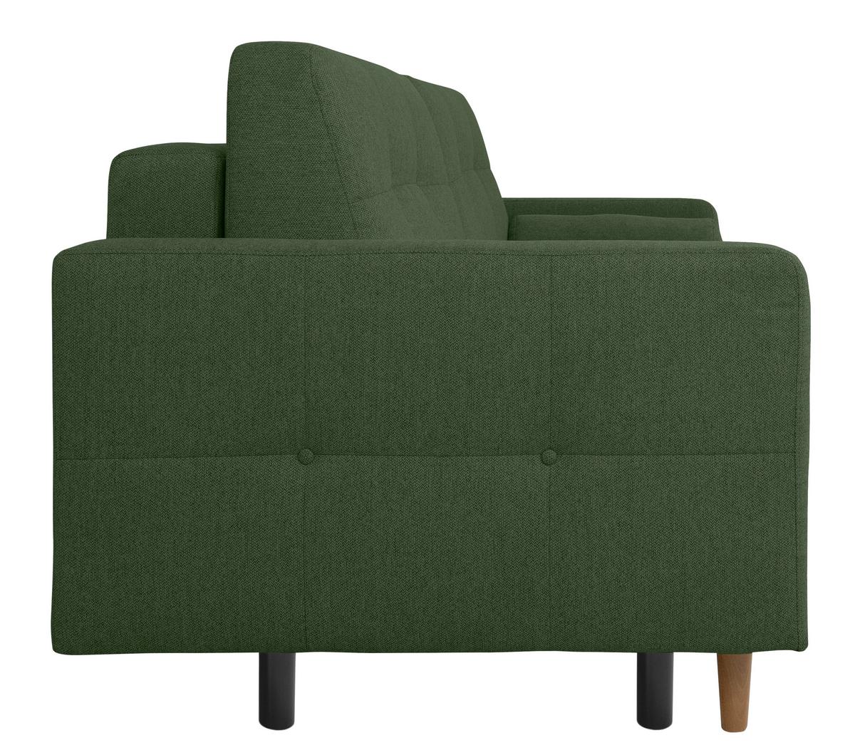Schlafsofa Noret, Grün B: 222 Cm - Buchefarben/Grün, Design, Textil (222/93/99cm) - MID.YOU