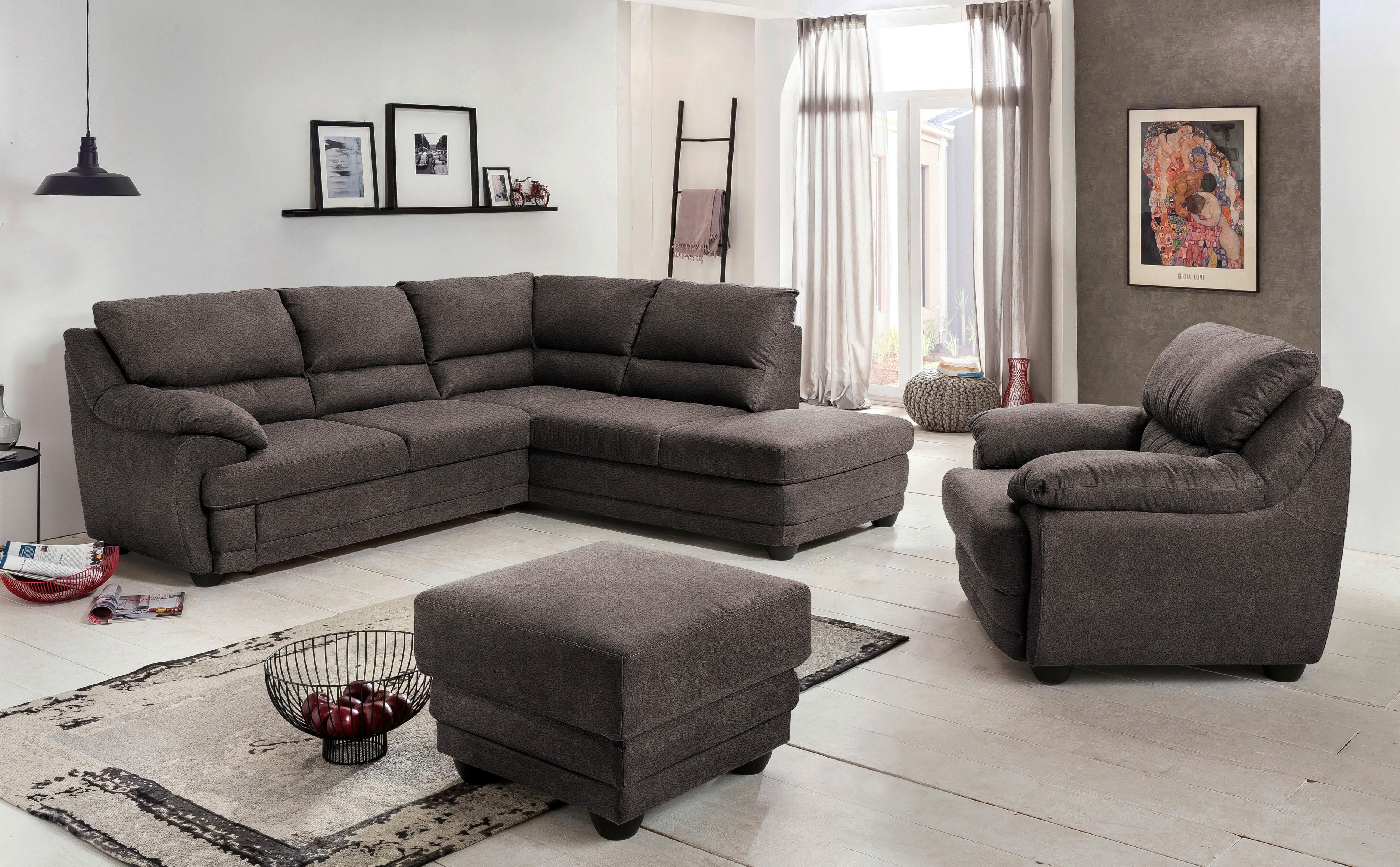 Ecksofa Mit Schlaffunktion Nebolo Braun - Schwarz/Braun, Design, Textil (245/225cm) - Livetastic