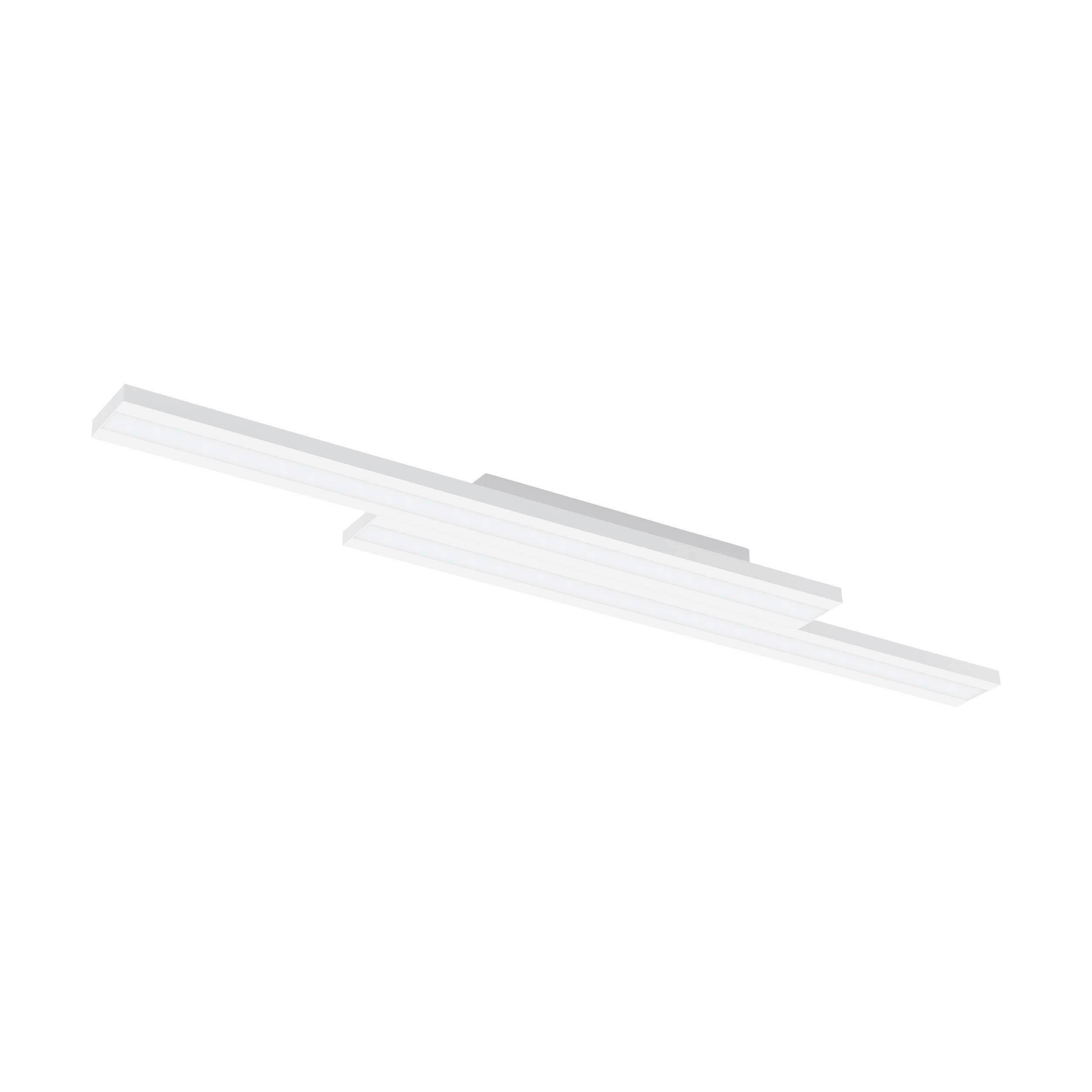 Deckenleuchte Saliteras L: 116 cm Mit Smartphone-Steuerung - Weiß, Design, Kunststoff/Metall (116/16/5cm) - Eglo