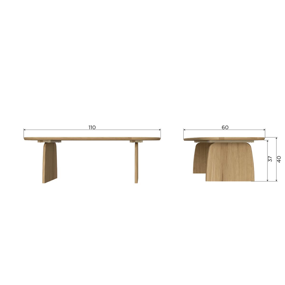Couchtisch Tablo Eichefarben B: 110 cm - Eichefarben, MODERN, Holz (110/60/35cm) - Livetastic