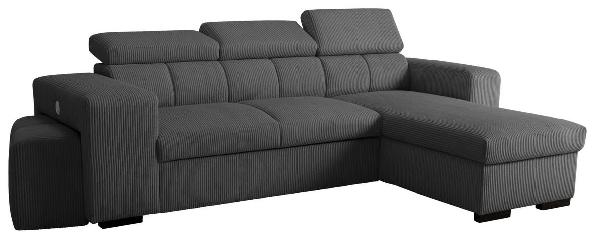 Schlafsofa Sirius M anthrazit, 251x165cm - Anthrazit, KONVENTIONELL, Holz/Holzwerkstoff (251/165cm)