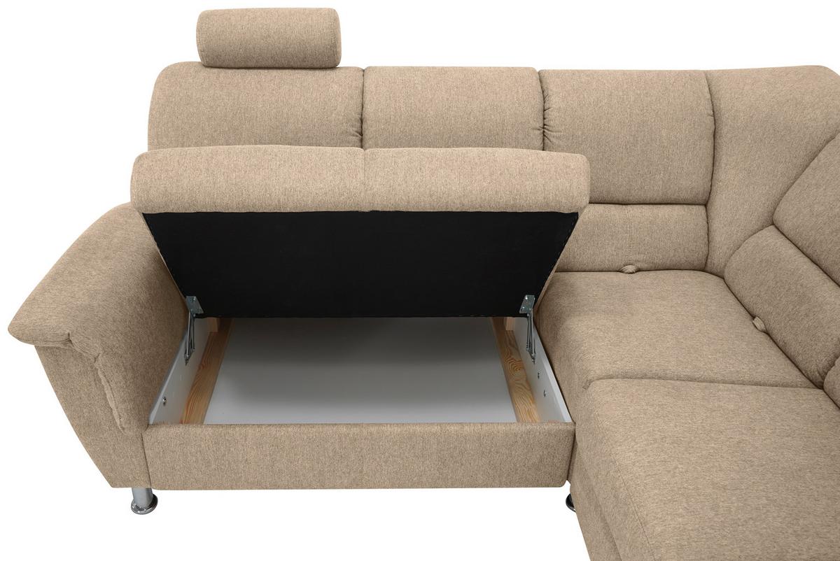Sedačka MARSYLIA, levá, šedohnědá - černá/barvy stříbra, Design, kov/dřevo (219/270cm) - MID.YOU