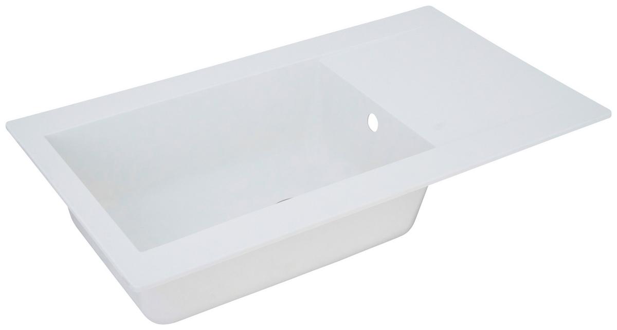 Spüle Respekta Denver Kunststein 86x50 cm - Weiß, Trend, Glas/Kunststoff (86/20/50cm) - Respekta