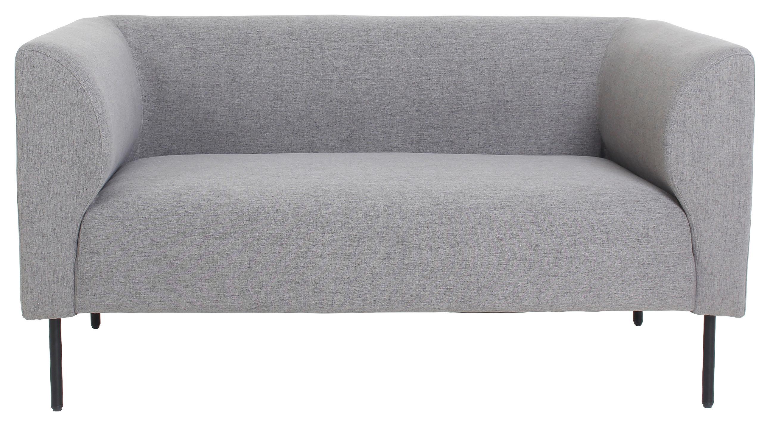 Zweisitzer-Sofa Kadri B: 146cm Grau,schwarz - Schwarz/Grau, MODERN, Textil/Metall (146/74/75cm) - MID.YOU