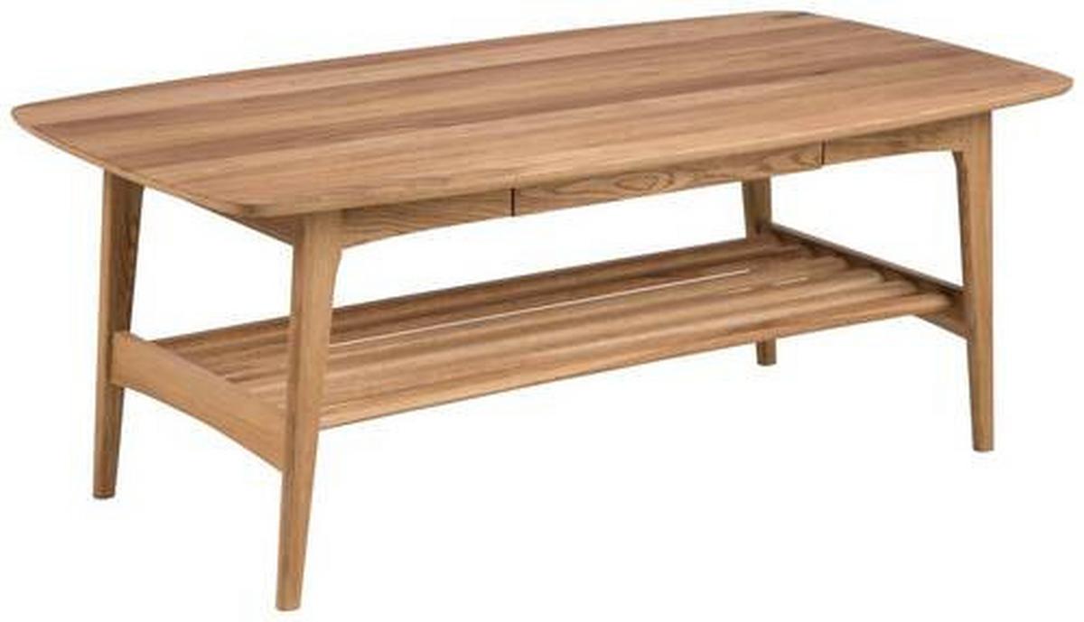 Couchtisch mit Ablage und Lade Emma Eiche Dekor - Eichefarben, Trend, Holz/Holzwerkstoff (130/70/51cm) - MID.YOU