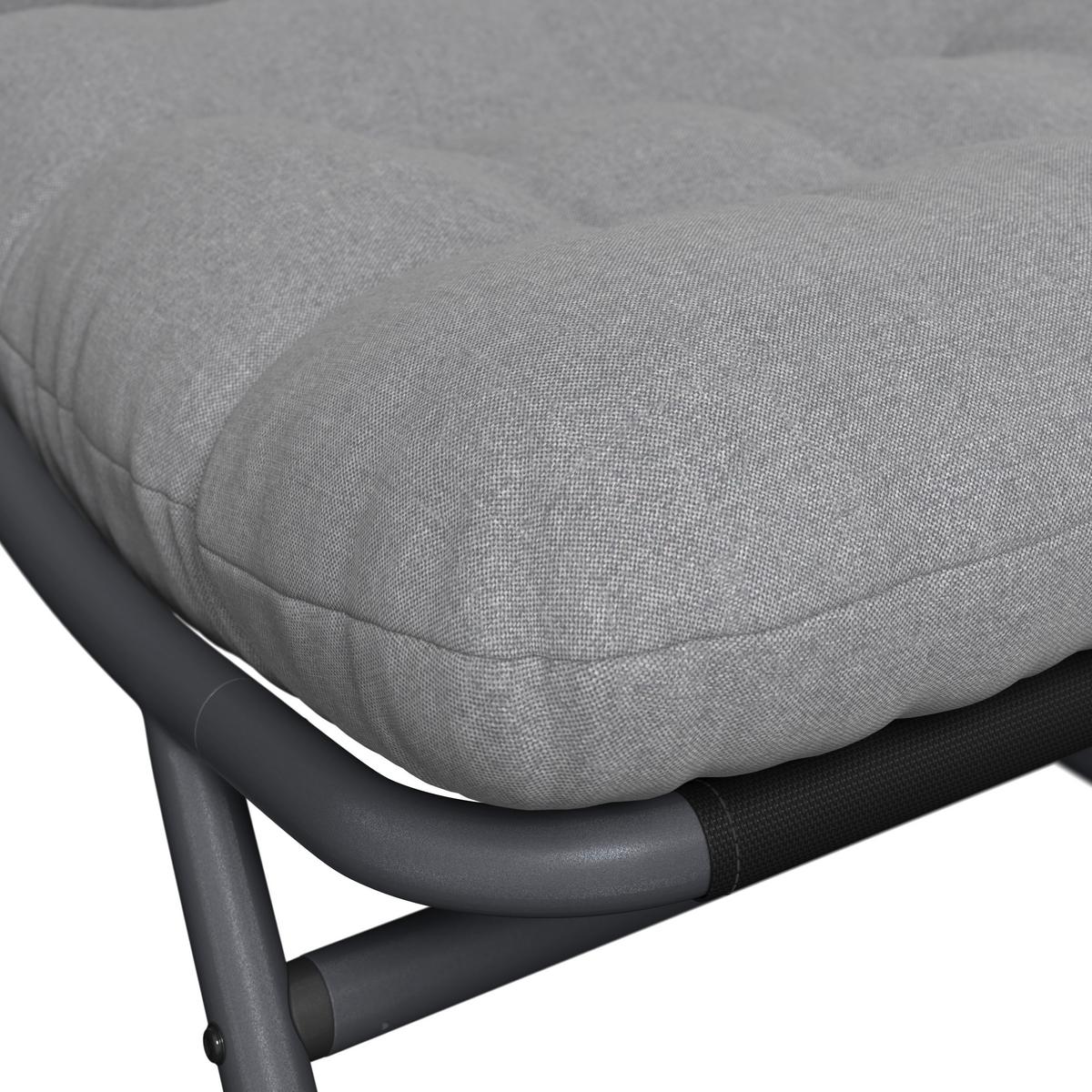 Loungesessel Kairo - Dunkelgrau/Anthrazit, MODERN, Textil/Metall (68/36/65cm) - Beldano