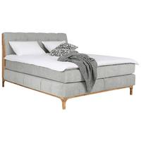Boxspringbett Moon mit Topper 160x200 cm - Eichefarben/Silberfarben, MODERN, Holz/Holzwerkstoff (160/200cm) - MID.YOU